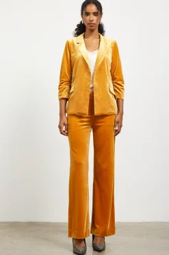 SKIES ARE BLUE Ruched Velvet Blazer* Blazers