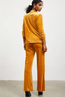 SKIES ARE BLUE Ruched Velvet Blazer* Blazers