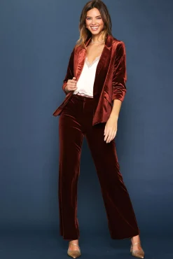 SKIES ARE BLUE Ruched Velvet Blazer* Blazers