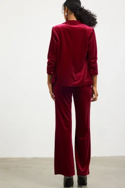 SKIES ARE BLUE Ruched Velvet Blazer* Blazers