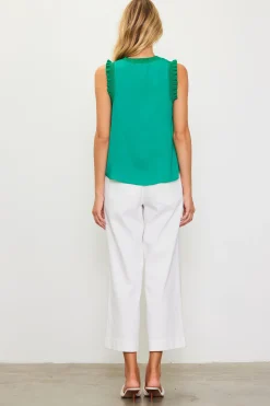 SKIES ARE BLUE Ruffle Detail Woven Top* Sleeveless Tops