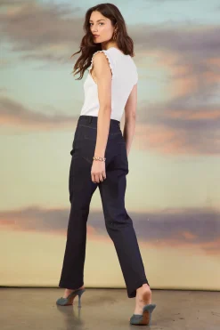 SKIES ARE BLUE Ruffle Sleeve Knit Top* Sleeveless Tops