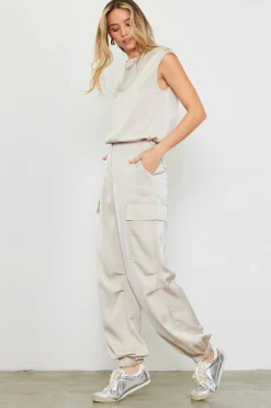 SKIES ARE BLUE Satin Cargo Pants* Pants