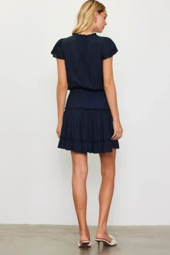 SKIES ARE BLUE Satin Ruffled Sleeve Mini Dress* Mini Dresses