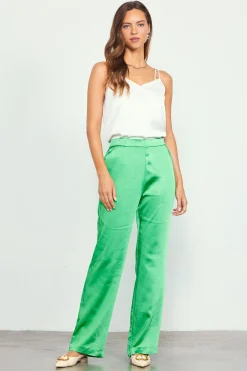 SKIES ARE BLUE Satin Straight Leg Pant* Pants