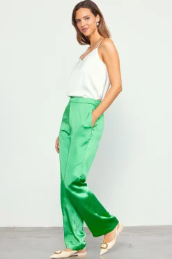SKIES ARE BLUE Satin Straight Leg Pant* Pants