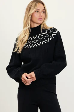 SKIES ARE BLUE Sequin Detail Fair Isle Sweater* Sweaters