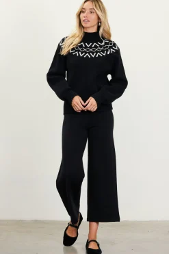 SKIES ARE BLUE Sequin Detail Fair Isle Sweater* Sweaters