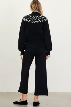 SKIES ARE BLUE Sequin Detail Fair Isle Sweater* Sweaters