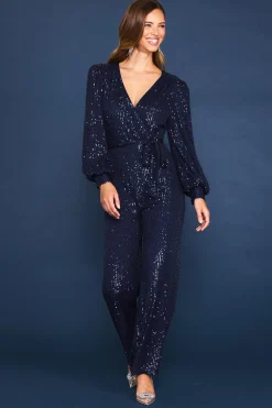 SKIES ARE BLUE Sequin Wrap Jumpsuit* Jumpsuits