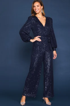 SKIES ARE BLUE Sequin Wrap Jumpsuit* Jumpsuits