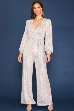 SKIES ARE BLUE Sequin Wrap Jumpsuit* Jumpsuits