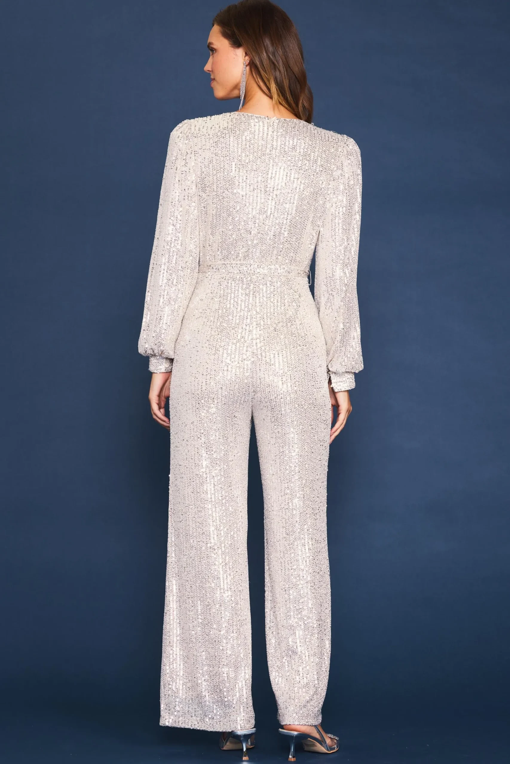 SKIES ARE BLUE Sequin Wrap Jumpsuit* Jumpsuits