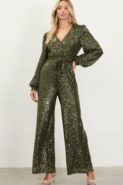 SKIES ARE BLUE Sequin Wrap Jumpsuit* Jumpsuits