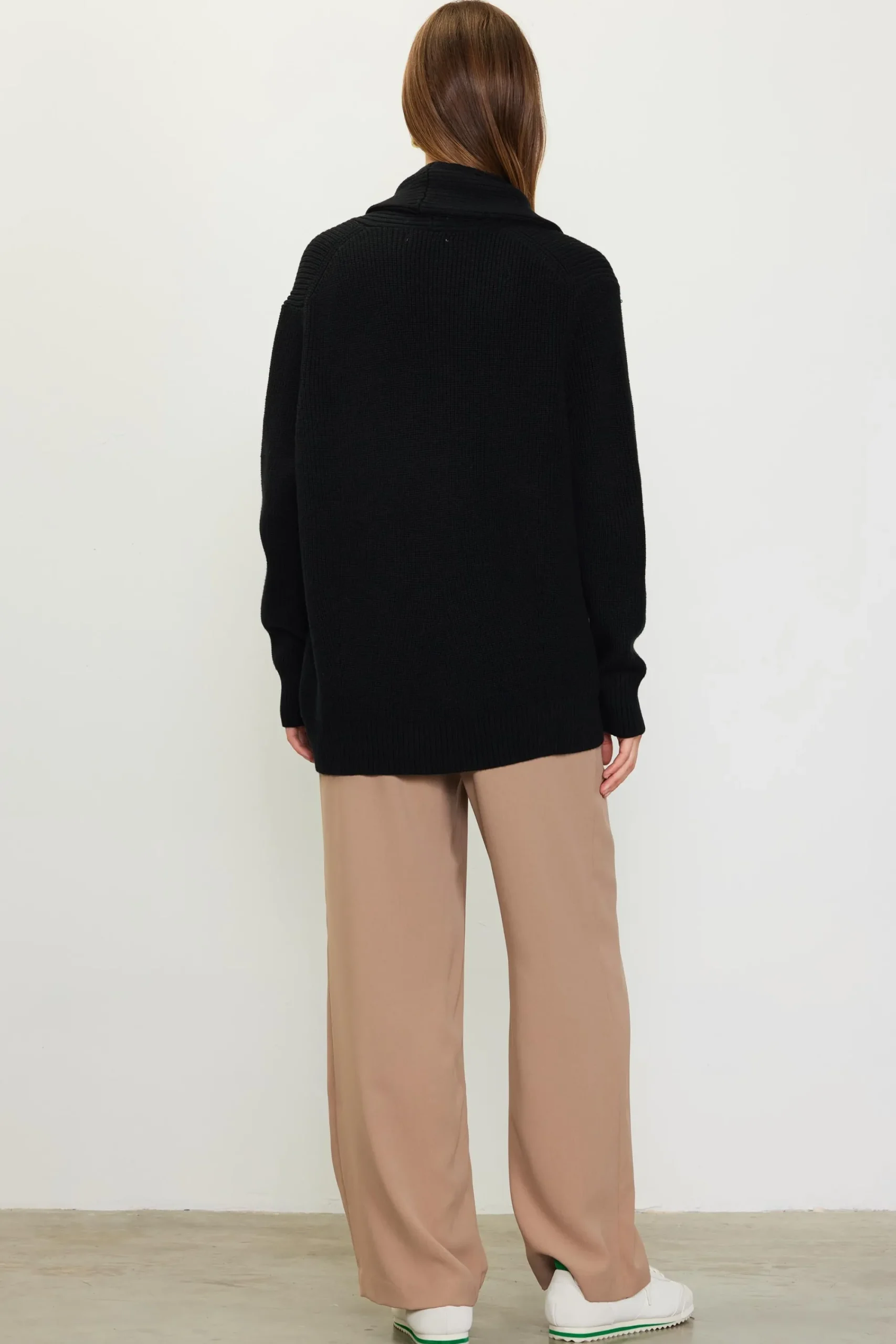 SKIES ARE BLUE Shawl Collar Sweater Cardigan* Long Sleeve Tops|Sweaters