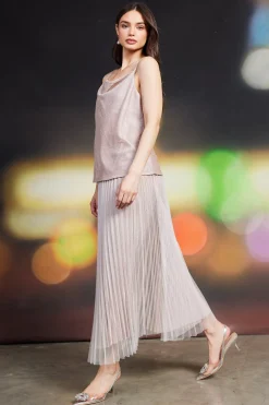 SKIES ARE BLUE Shimmery Cowl Neck Cami* Sleeveless Tops