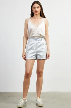 SKIES ARE BLUE Shimmery Paperbag Shorts* Shorts