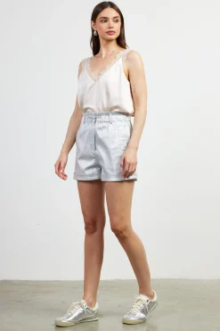 SKIES ARE BLUE Shimmery Paperbag Shorts* Shorts