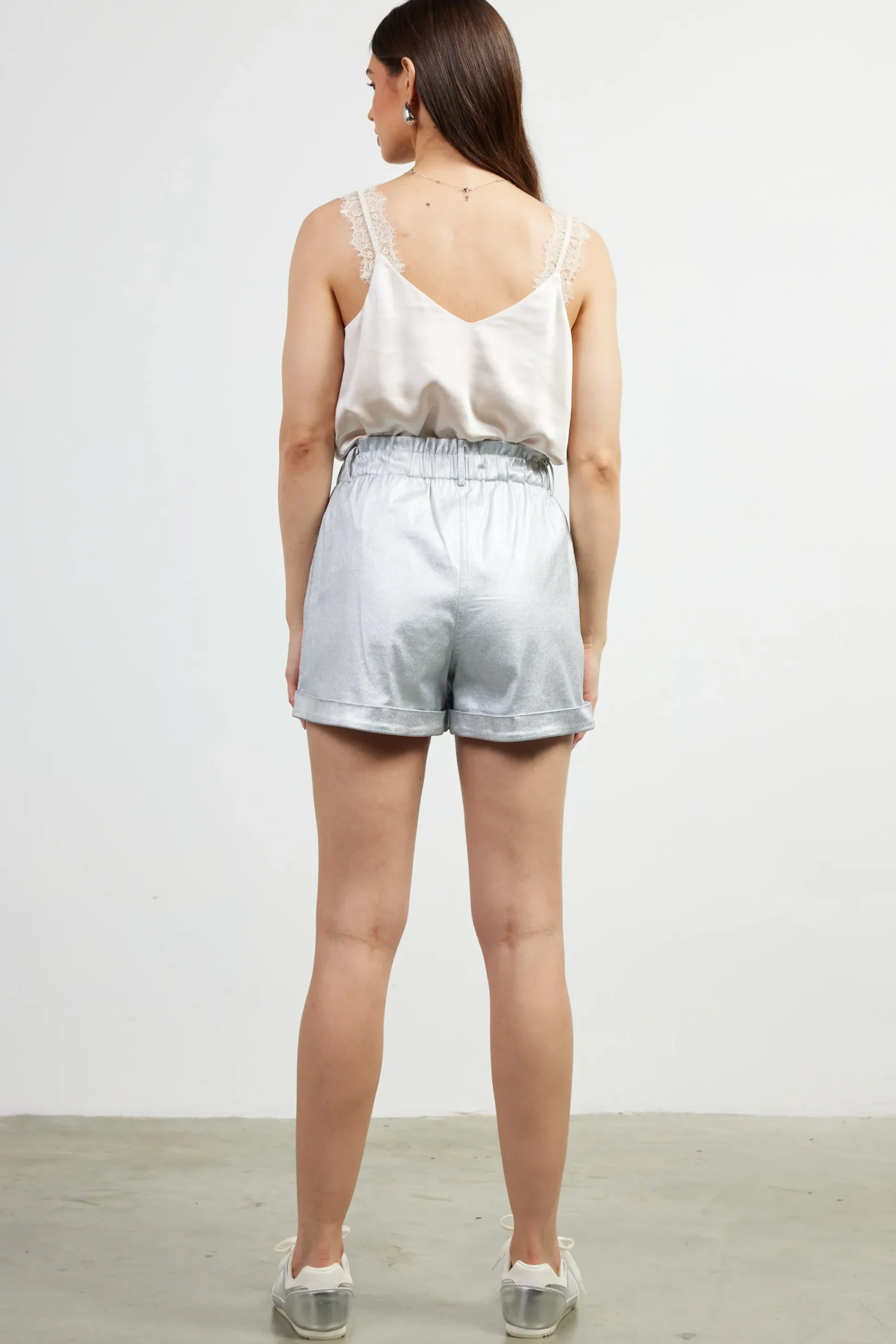 SKIES ARE BLUE Shimmery Paperbag Shorts* Shorts