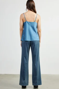 SKIES ARE BLUE Shimmery Satin Cowl Neck Cami* Sleeveless Tops