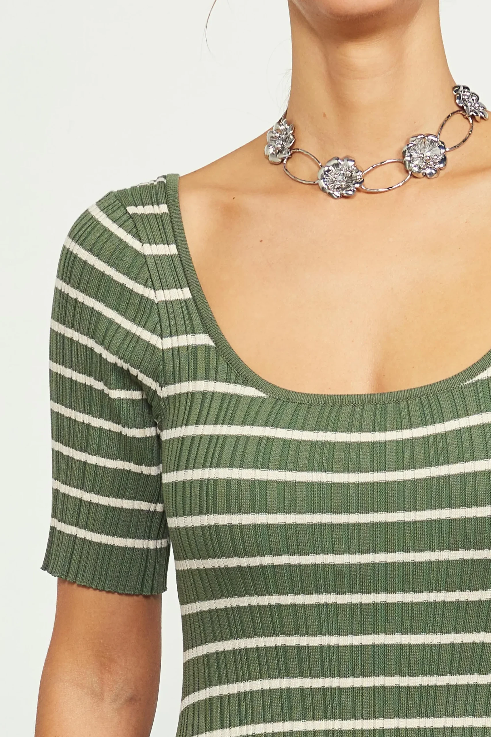 SKIES ARE BLUE Short Sleeve Striped Knit Maxi Dress* Maxi Dresses