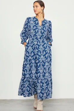 SKIES ARE BLUE Skye Split Neck Ruffle Maxi Dress* Maxi Dresses