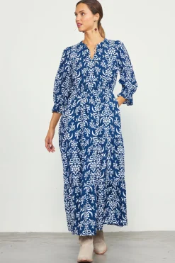 SKIES ARE BLUE Skye Split Neck Ruffle Maxi Dress* Maxi Dresses