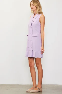 SKIES ARE BLUE Sleeveless Double Breasted Coat Dress* Mini Dresses