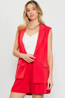 SKIES ARE BLUE Sleeveless Tailo Blazer* Blazers