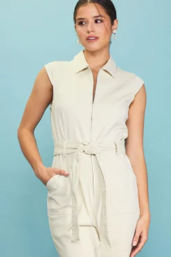 SKIES ARE BLUE Sleeveless Washed Denim Jumpsuit* Jumpsuits