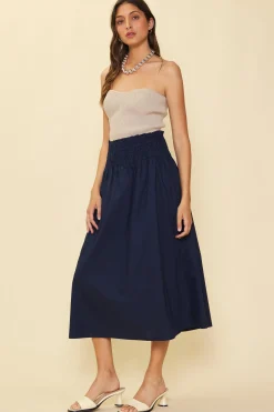 SKIES ARE BLUE Smocked Waist Flared Skirt* Skirts