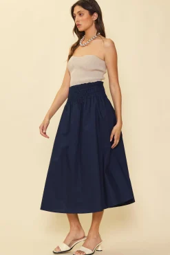SKIES ARE BLUE Smocked Waist Flared Skirt* Skirts