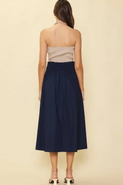 SKIES ARE BLUE Smocked Waist Flared Skirt* Skirts