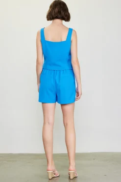 SKIES ARE BLUE Square Neck Button Vest* Sleeveless Tops