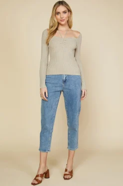 SKIES ARE BLUE Strappy Halter Ribbed Sweater* Sweaters