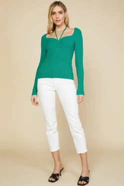 SKIES ARE BLUE Strappy Halter Ribbed Sweater* Long Sleeve Tops|Sweaters