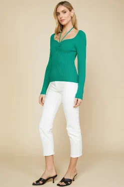 SKIES ARE BLUE Strappy Halter Ribbed Sweater* Long Sleeve Tops|Sweaters