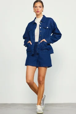 SKIES ARE BLUE Stretch Denim Trucker Jacket* Outerwear