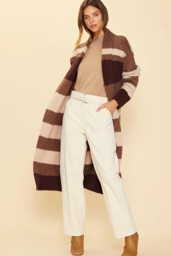 SKIES ARE BLUE Striped Cardigan With Tie* Outerwear|Sweaters