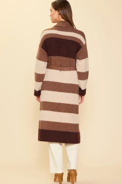 SKIES ARE BLUE Striped Cardigan With Tie* Outerwear|Sweaters