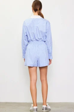 SKIES ARE BLUE Striped High Waisted Shorts* Shorts