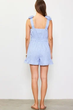 SKIES ARE BLUE Striped Romper with Rosettes* Jumpsuits
