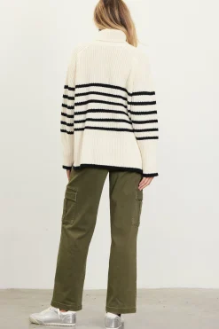 SKIES ARE BLUE Striped Turtleneck Sweater* Sweaters