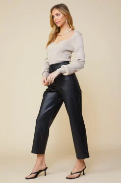 SKIES ARE BLUE Sweetheart Neck Longsleeve Knit Top* Long Sleeve Tops|Sweaters