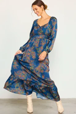 SKIES ARE BLUE Sweetheart Neckline Longsleeve Maxi Dress* Maxi Dresses