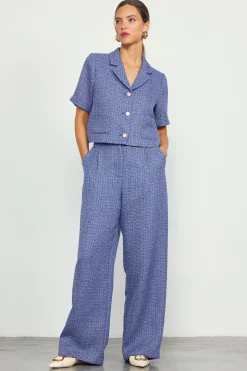 SKIES ARE BLUE Tailored Tweed Cropped Blazer* Blazers