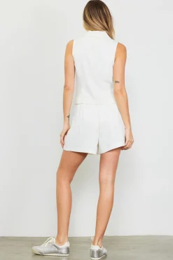 SKIES ARE BLUE Tailored Welt Pocket Vest* Short Sleeve Tops|Blazers