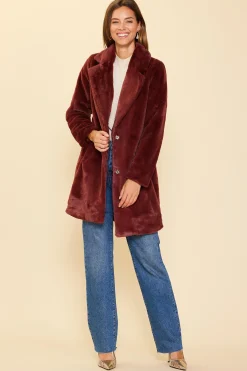 SKIES ARE BLUE Teddy Faux Fur Coat* Outerwear