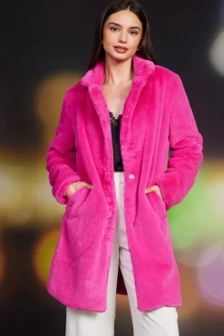 SKIES ARE BLUE Teddy Faux Fur Coat* Outerwear