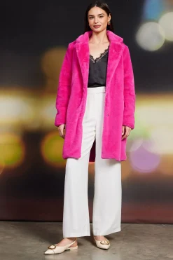 SKIES ARE BLUE Teddy Faux Fur Coat* Outerwear